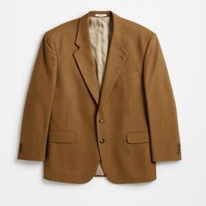 VTG 70s Hunt Valley Camel Hair Sport Coat 46R 2 Button Luxury Blazer USA *READ